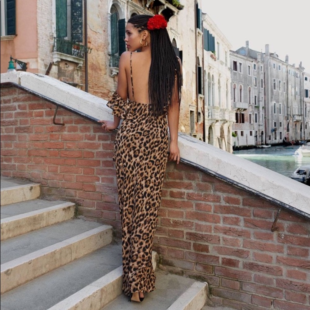 Reformation leopard dress size small